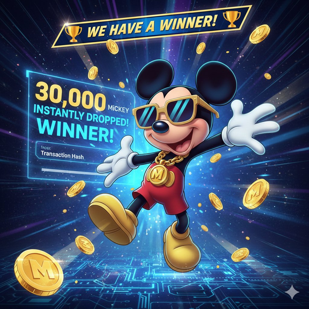 🏆 WE HAVE A WINNER! 🏆
​The results are in for our very first MiCKEY Pool, and we have a lucky champion! 🐭✨

​A massive thank you to everyone who participated and made this debut pool a huge success. The energy has been incredible!

​📊 The Final Count
​Total Prize Pool:
