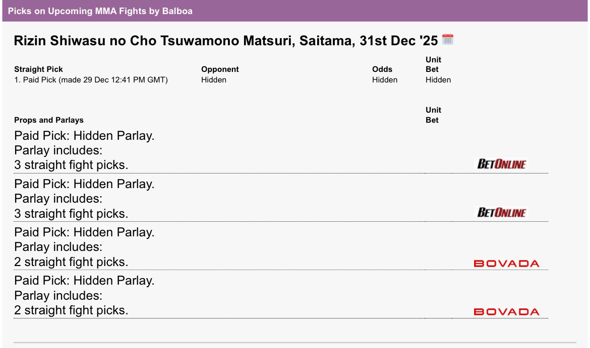 Balboafightpix's tweet image. Last card of the year starts tonight!

Taped every fight on this card besides the two 17 year olds that are opening it.

Let’s finish strong fight fans 💵 

Dubclub: dubclub.win/Balboafightpix/

#GamblingX #MMATwitter #RIZINYearEndSuperPowerhouseMatsuri