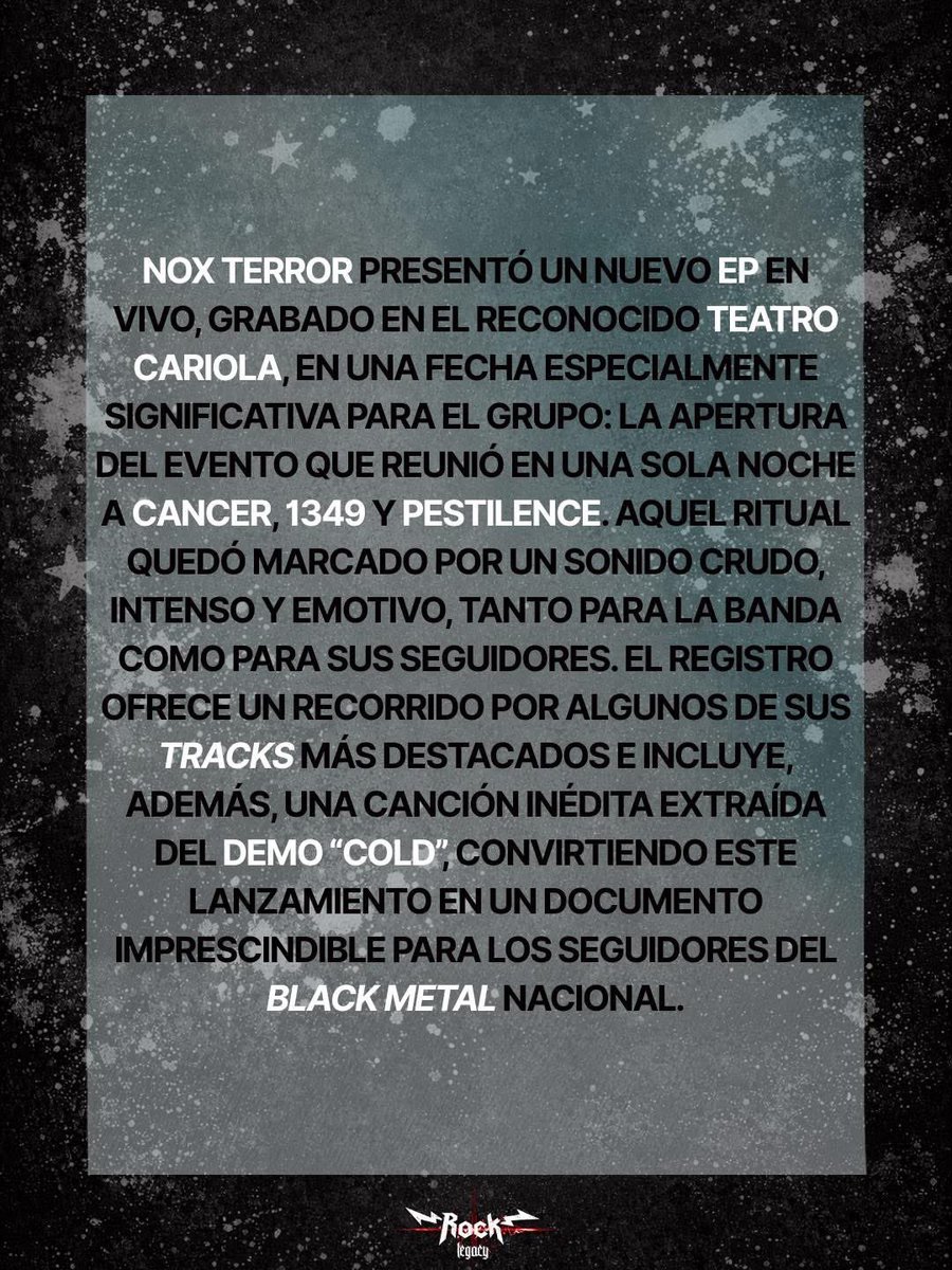 rocklegacy_cl's tweet photo. #NoxTerror x Beth Barría https://t.co/MVY6bz6Szp