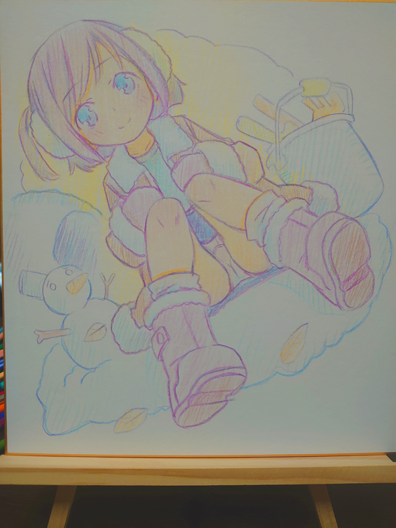 コミケ会場限定直筆イラスト色紙です。 ほんのちこっと持っていきます