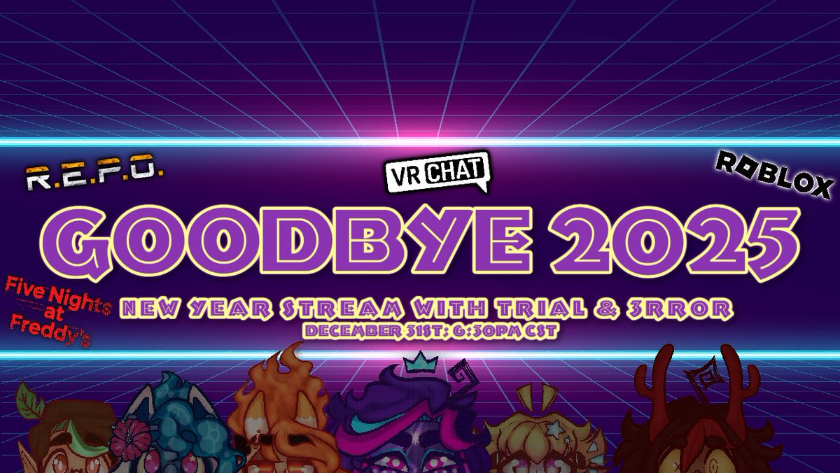 _Universe_Kami_'s tweet photo. Time to end the year off with a bang. 
Join us for our very last stream tomorrow. Games, chatting, surprises and more! All with #Trial3RR!
Link in replies! 

Scrimblos by @Keluminary https://t.co/Vf0S3B3ktw