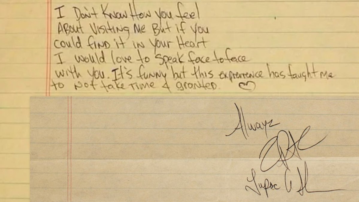 DailyRapFacts's tweet image. Tupac’s “Break Up” letter he wrote Madonna has surfaced 📝