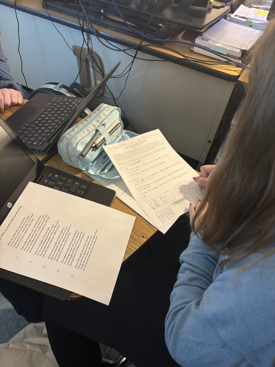 DraneAmy's tweet photo. Student choice is an integral part of learning and engagement. I’m so proud of what my students were able to accomplish by personalizing the texts they engaged with during this poetry exploration activity! https://t.co/QF2biQqGtd
