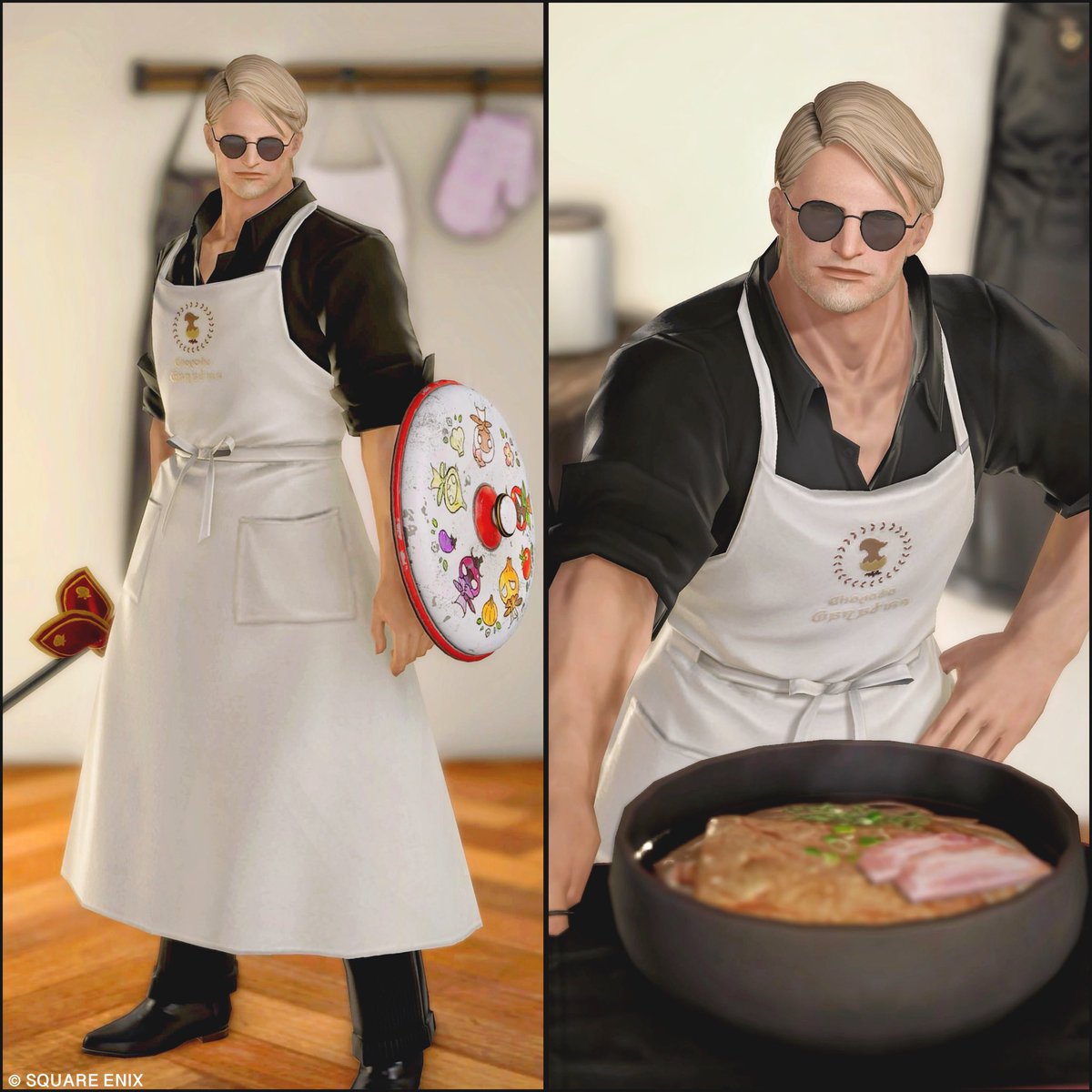 GINZI_V's tweet image. ナイトのミラプリ極主夫道にした。
「年越し蕎麦や。」