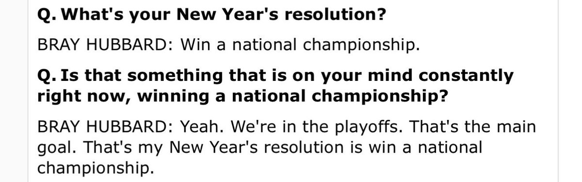 mikerodak's tweet photo. Alabama safety Bray Hubbard made himself clear about his New Year’s resolution at Rose Bowl media day today. https://t.co/NrYyEYWzfg