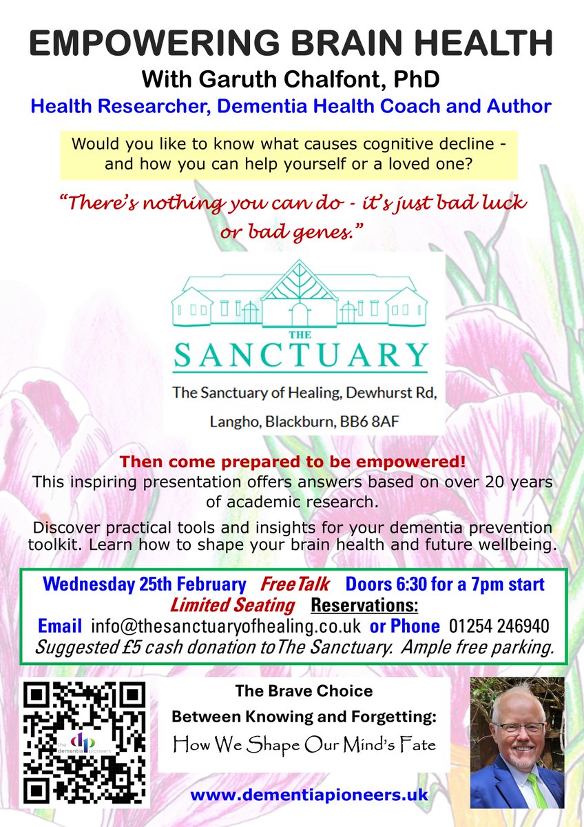 Garuth_Chalfont's tweet image. "Empowering Brain Health" Talk Feb 25th...! dementiapioneers.uk/2025/12/30/upc…