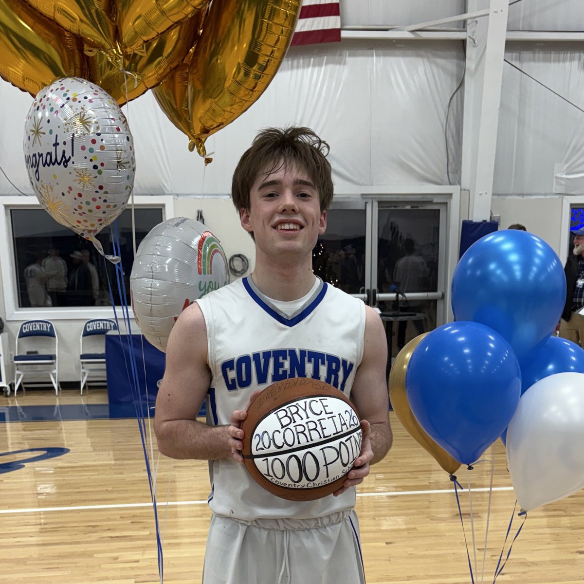 Congrats to <a href="/BryceCorreia30/">Bryce Correia</a> for reaching 1,000 points tonight. More BIG things to come. <a href="/CoventryChrist/">Coventry Christian</a>