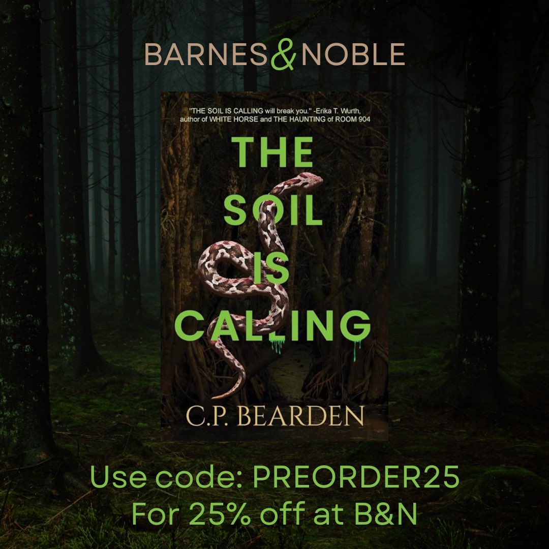 cpbearden's tweet photo. You can get 25% off The Soil is Calling when you preorder from Barnes and Noble with code PREORDER25 until 1/1! https://t.co/tVO3eHAd8l