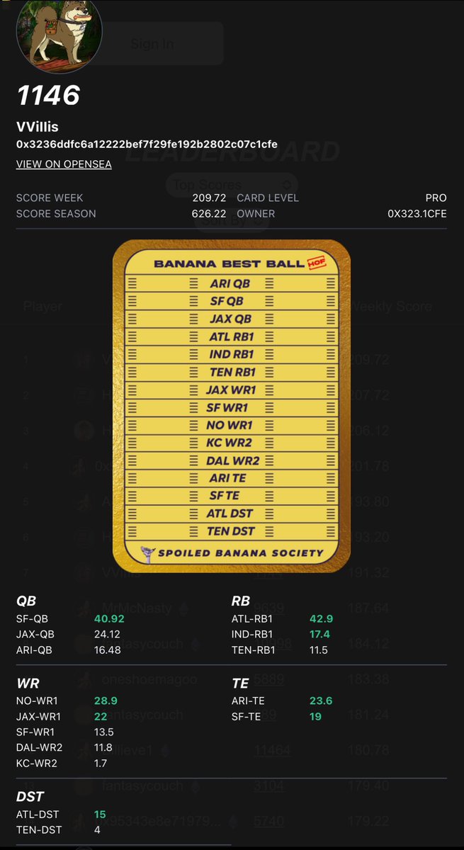 Spoiled Banana Society 🏈🍌 tweet media