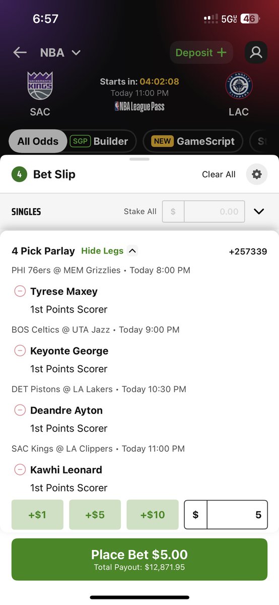 First basket parlay #sportsbetting #gambling #tail