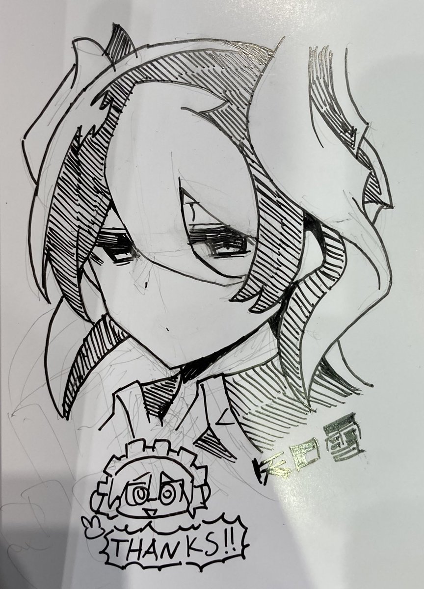 今回4人の方に新刊の表紙裏にオーゼンさんとマルルクちゃんを描かせて頂きました!
大切にして頂けたら幸いです! 