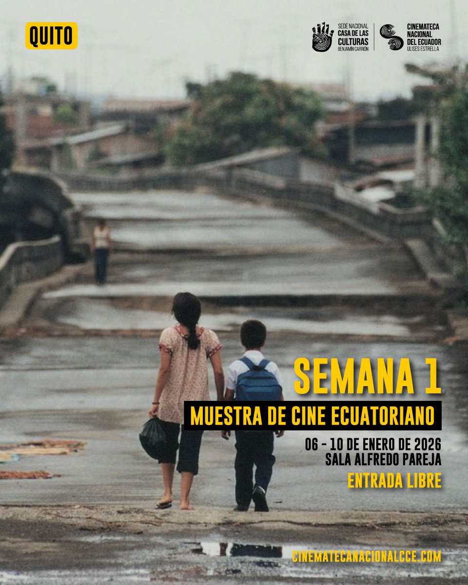 cinemateca_ec's tweet photo. Semana 1:

🧨 Con esta programación arranca la celebración por los 45 años de la Cinemateca Nacional CCE. El 2026 estará dedicado al cine ecuatoriano. 

⚡Más información: https://t.co/iCzE7rPvY3

💛 ¡Entrada libre! 

🟨 @CasadelaCultura https://t.co/XnFRqPM57c