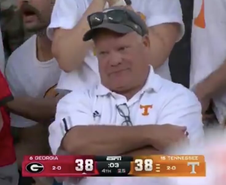 MrChrisByrd's tweet image. The entire Tennessee fanbase right now: