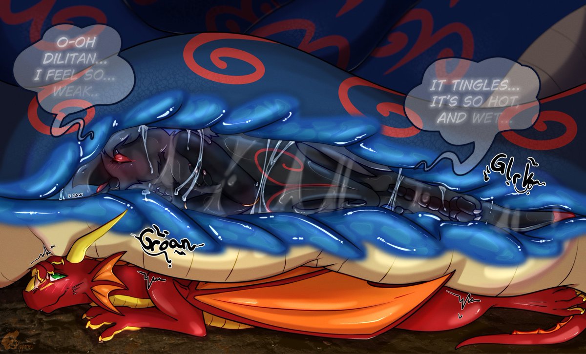 Comm from Dilitan for his mate Bantam! #vore #furryart #nsfw