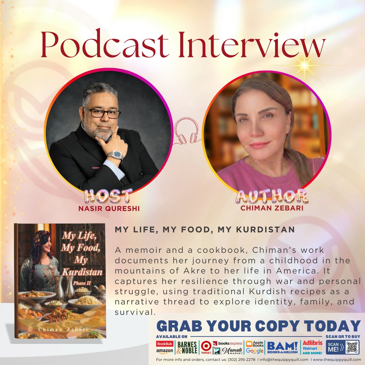 QuippyQuill's tweet photo. Congratulations to Chiman Zebari for the successful podcast appearance on Unimix, hosted by Nasir Qureshi! 📷

Watch this inspiring Wisdom Wednesday podcast episode—and be sure to check out his newly relaunched upcoming book.
Click Here: https://t.co/Mv0t285tlj

#thequippyquill https://t.co/pxZvVcQZ0p