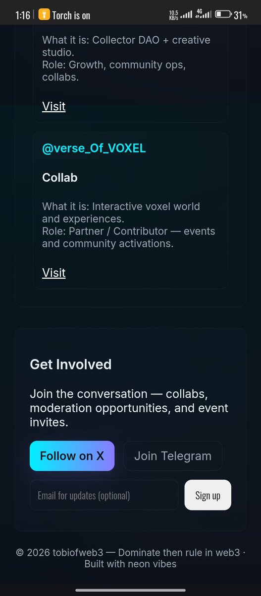 GM fam 😎⚡
Quick heads-up — Tobiofweb3 website is officially LIVE 🚀🔥

engineerdan2010.github.io/Tobiweb3-websi…

Tap in, explore the vision, and let’s run it up together 💻✨
We move forward from here no brakes, just momentum 

#Tobiofweb3 #tobiprime #primeage #bullisj #LFG #websitelive