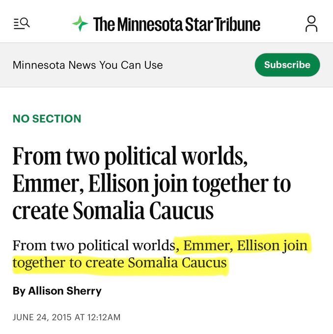 <a href="/HHS_Jim/">Deputy Secretary Jim O'Neill</a> Now look into <a href="/GOPMajorityWhip/">Tom Emmer</a> as he’s good buds with Tim Walz and Chair of the Somalia Caucus.