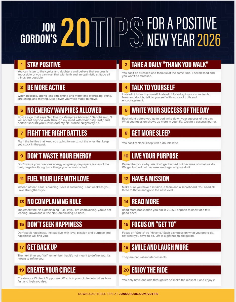 20 Tips that will make 2026 your best year ever! What are your top 3?
