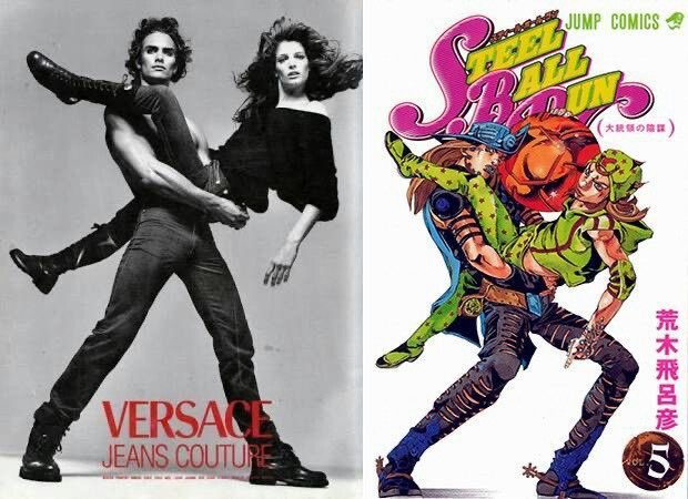 otakunemutai's tweet image. 写真を「参考資料」として「アタリを取ってる」ジョジョの荒木先生は重ねても絶対ぴったりにならないのは見ただけで分かる(あくまでアタリを取っただけでなぞり書きしてない)けど、江口先生のイラストは服も全部写真と同じで重ねたらぴったりになるからアタリを取っただけですとは言えないのでは。。