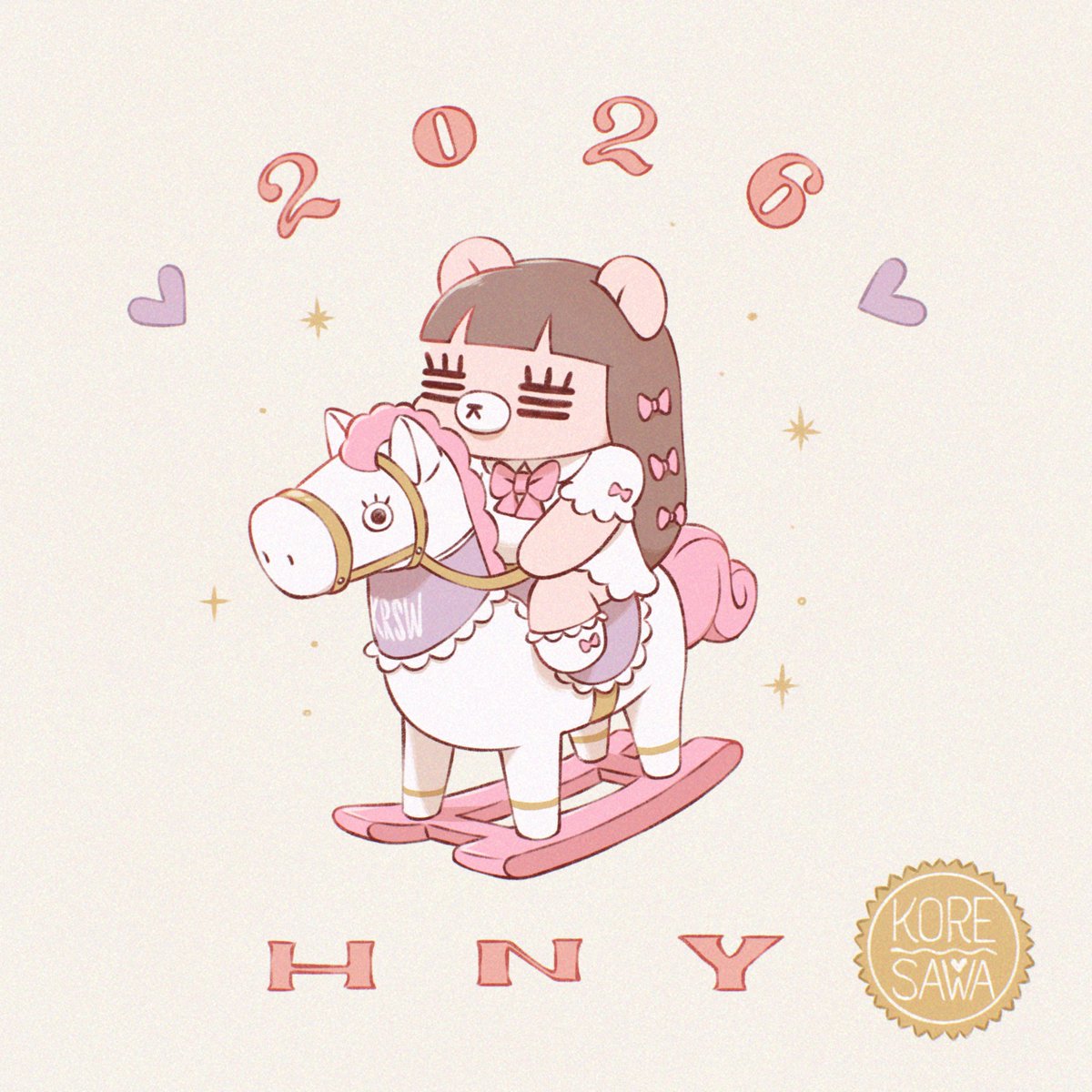koresawa_STAFF's tweet photo. ﾟ･*:.｡.💓Happy New Year💓.｡.:*･ﾟ

                     2026年も
         よろしくお願いします🐴

                    #コレサワ https://t.co/pfSC48hStc