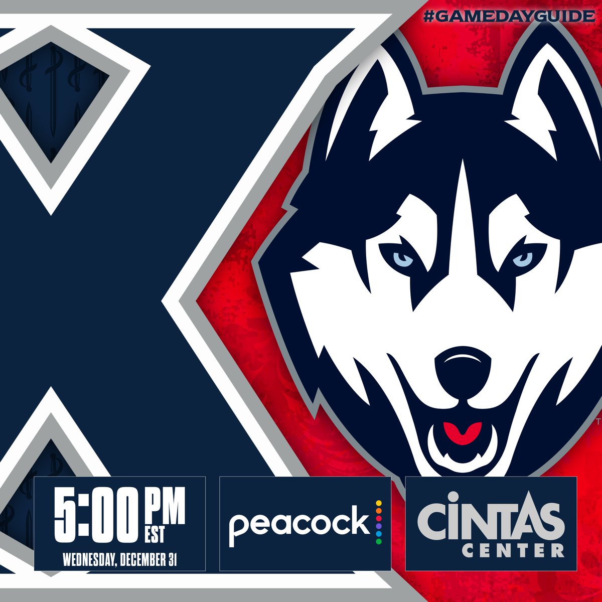 XavierMBB's tweet photo. ⚔️ | Musketeers vs. Huskies
#GamedayGuide
#LetsGoX https://t.co/f48hdCz52p