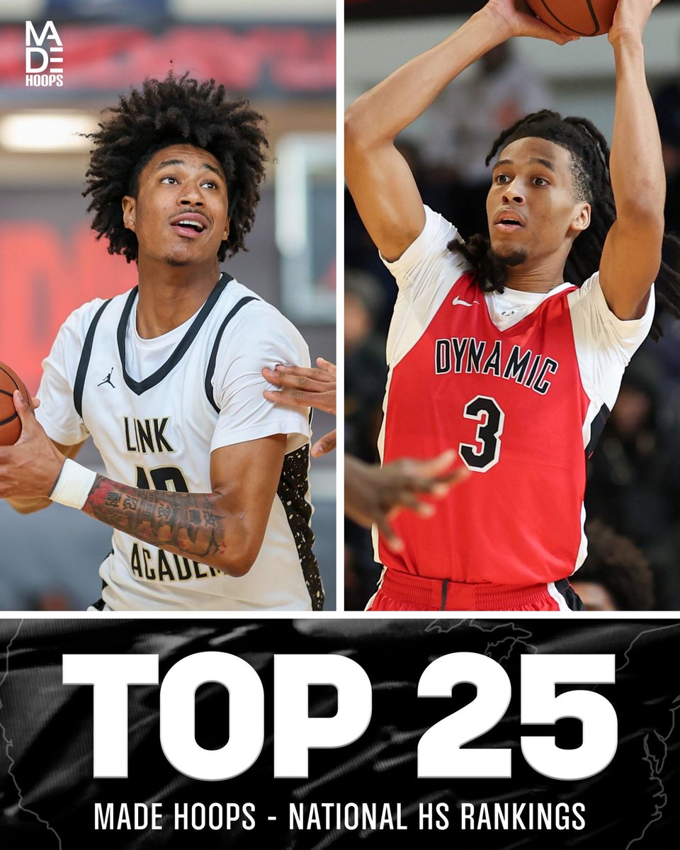 madehoops's tweet image. 🚨 Vol. 4 of the MADE Hoops Top-25 National H.S. Rankings are now live📈

Big time match-ups at the Jordan Holiday Classic, City of Palms, John Wall Holiday Invt., Tarkanian Classic and many more brought us some major shake up as we round out 2025

@TreySterner5345 

1-10