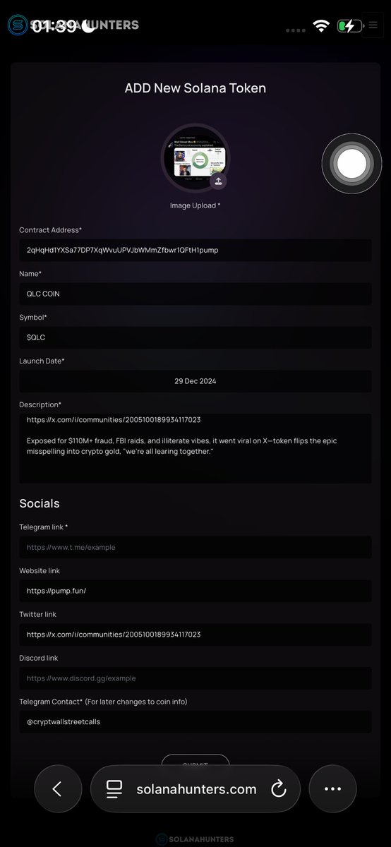 21savage0x's tweet image. @IAmCryptoWolfy 

LISTED US ON AN INDEX WHALE PF 
$QLC GRAB SOME and #QLC TRENDING ON SOL HUNTERS 3RD POSI LFG