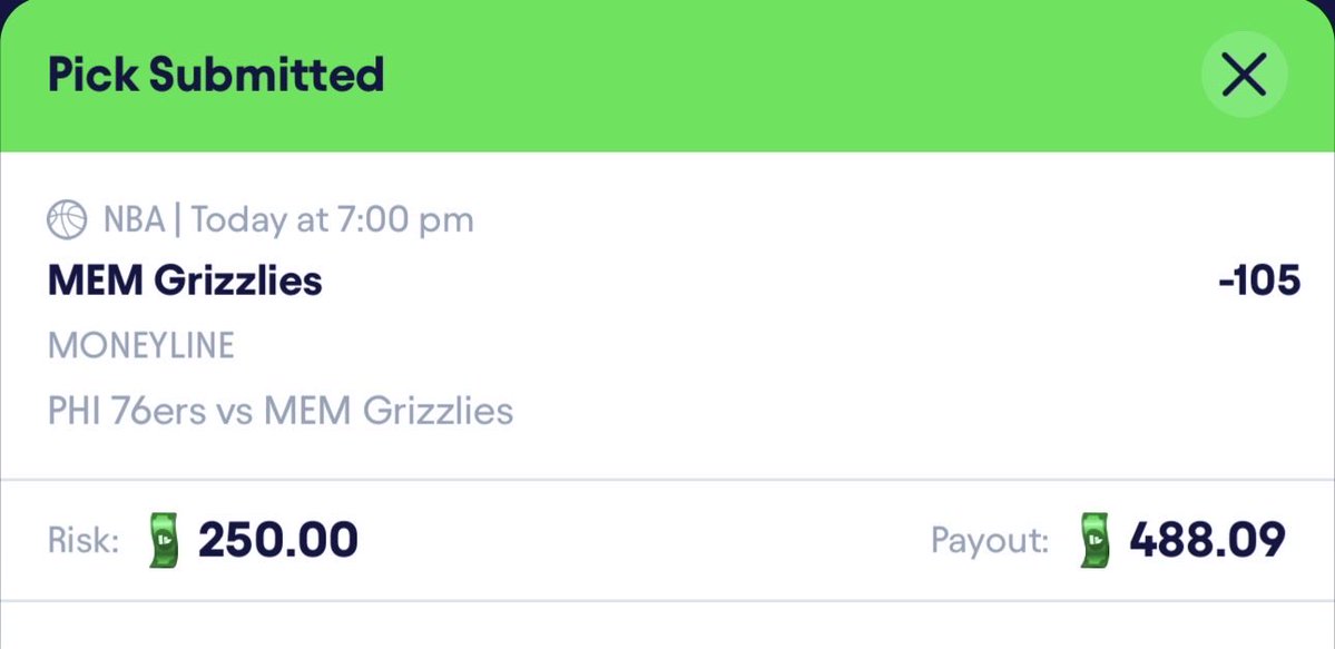 UnderPicks_'s tweet image. 🚨FREE NBA VIP 2.5u PLAY🚨

Grizzlies ML (-105) 2.5u

👍🏻RT/Like if tailing👍🏻