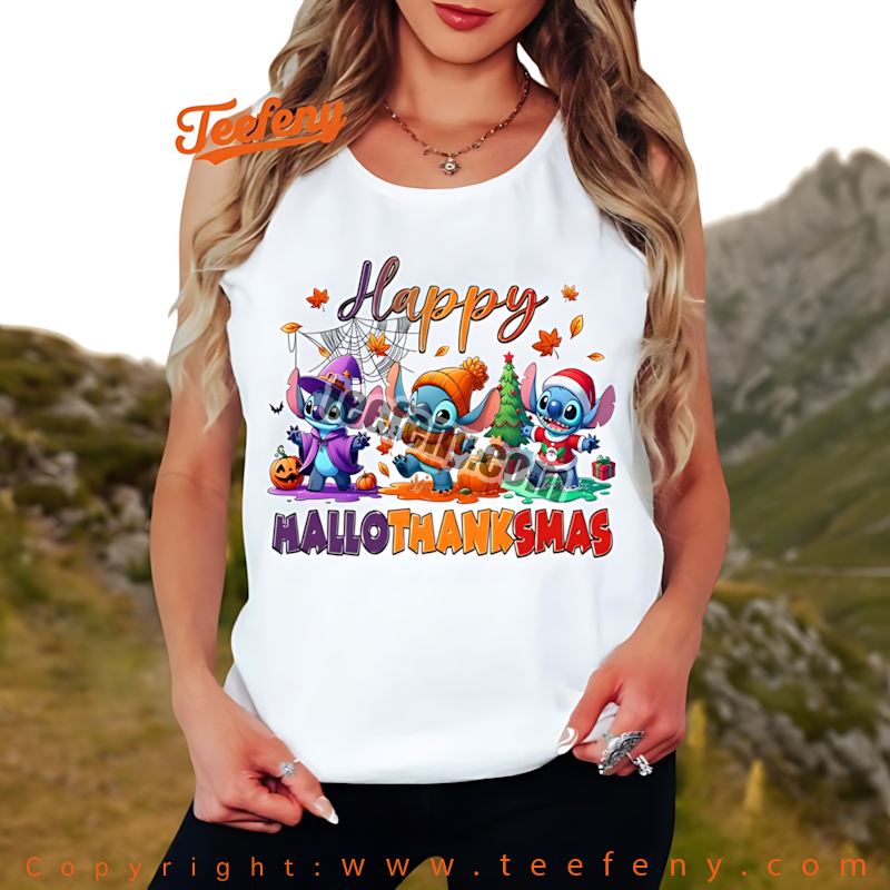 Teefenyshop's tweet photo. Stitch Happy Hallothanksmas Shirt Disney Halloween Thanksgiving Christmas
Get Yours: https://t.co/CcTEp9Ne39 
 
 #StitchHappy #Hallothanksmas #DisneyShirt #HalloweenFashion #ThanksgivingStyle #ChristmasSpirit #HolidayApparel #Teefeny https://t.co/PVrcZvGjQ5