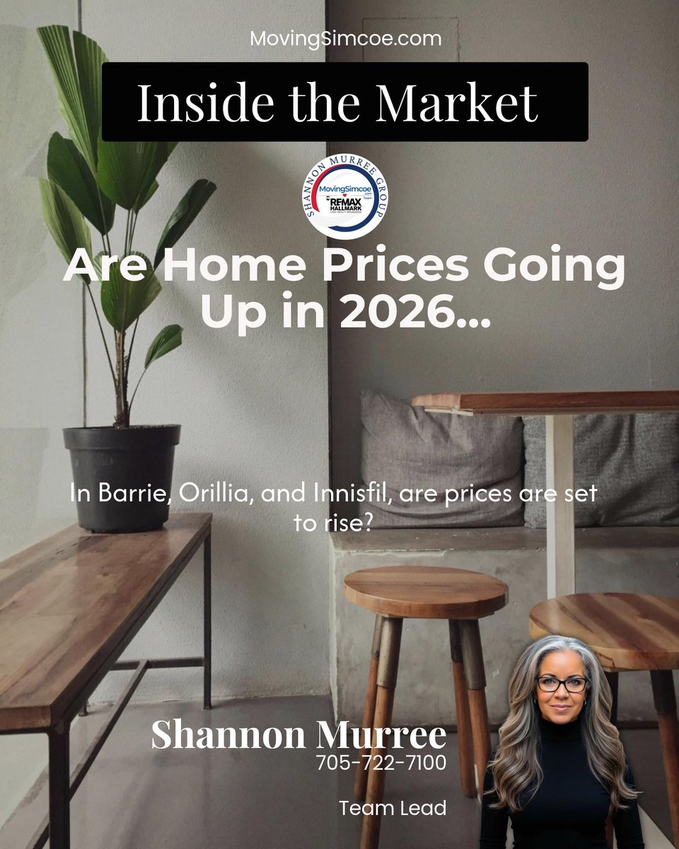 MovingSimcoe's tweet image. 🔍 Barrie, Orillia, Innisfil: Are home prices set for a rise in 2026? Perhaps deals could come with more balance in '26. Ontario may face some dips, but there are still opportunities for first-timers and investors alike!  #SimcoeRealEstate2026