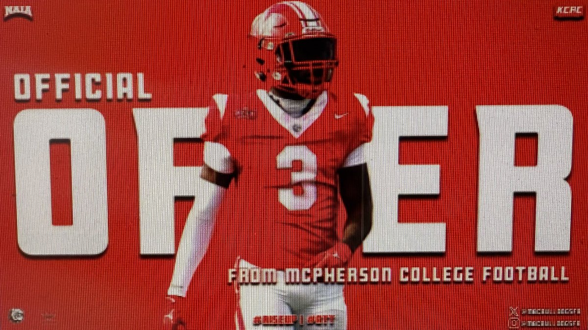 ZaidenSwift's tweet photo. Im blessed to receive my second offer to Mcpherson College ! @MACBulldogsFB @CoachJFisc @Joe_King13 
#Agtg https://t.co/BIDaLEwA5w
