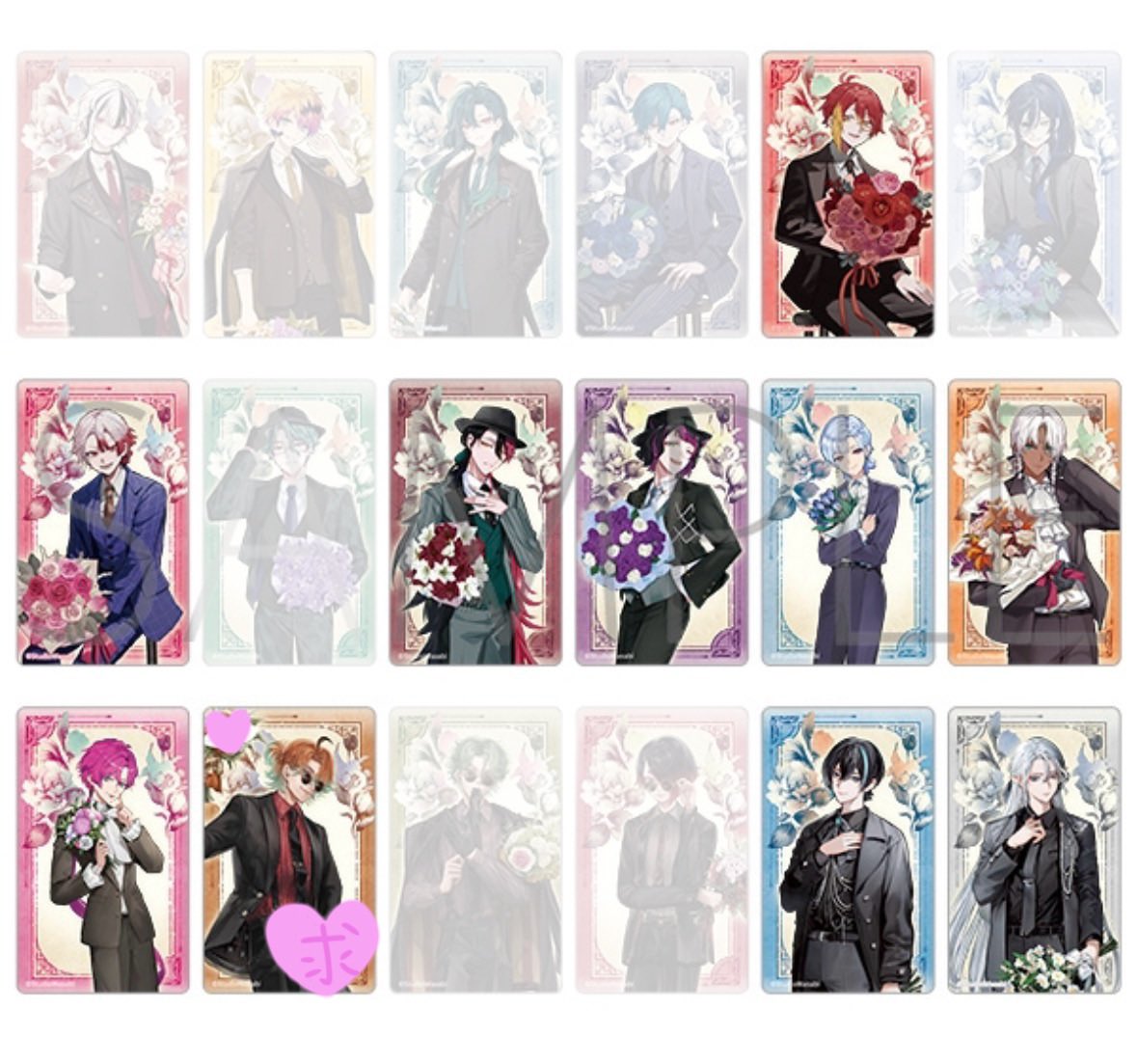 【相互内交換/仮約束/ゆる募】
4周年グッズの公式絵缶バッジ、花束絵缶バッジ、花束絵クリアカード 全て各1BOX予約してます

白塗りしてないものは交換出来ますので、相互さんで「🧸と交換してやってもいいぜ！」って方がいましたらお気軽にお声掛けくださいませ〜