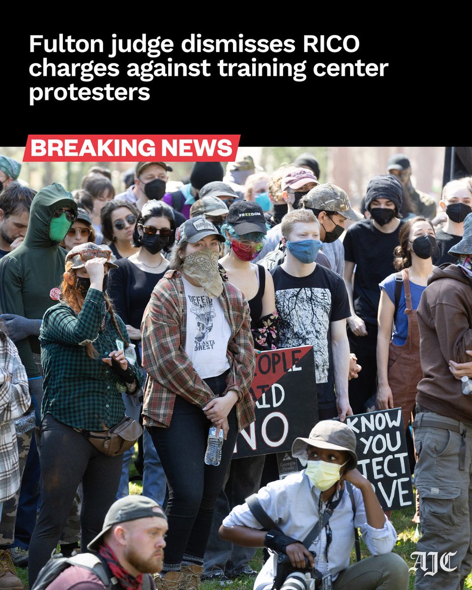 ajc's tweet image. BREAKING: More than three months after signaling he would, Fulton County Superior Court Judge Kevin Farmer issued an order Tuesday dismissing racketeering charges against dozens of activists who protested against Atlanta’s Public Safety Training Center. MORE:…
