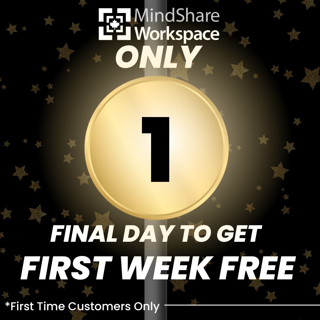 MindShareWork's tweet image. ⏰✨ FINAL DAY  ✨⏰

Don’t miss your chance to get your FIRST WEEK FREE at MindShare Workspace — available for first-time customers only!
📍 Erin Mills Town Centre
🌐 mindshareworkspace.com

#MindShareWorkspace #Coworking  #LimitedTime @mindsharelearn