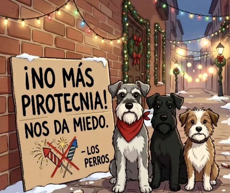No a la pirotecnia!!!!🎆 muchos perritos 🐶 mañana van a salir arrancando de miedo! De terror! Porque no les cruje digo yo  hacer otras cosas,como por ejemplo juegos de luces!RT🥹🙏