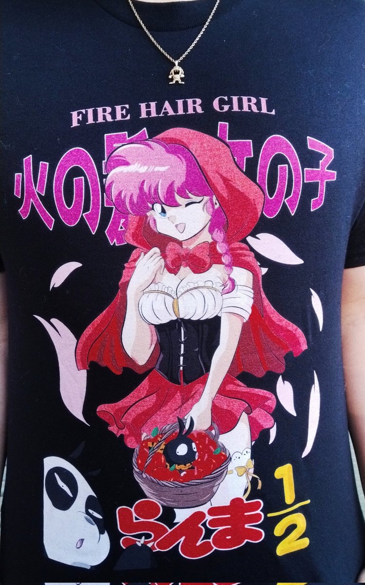 DanKnightmare's tweet image. Shirt 452: Little Red Ranma Hood 
Fire Hair Girl 1/2 🐼