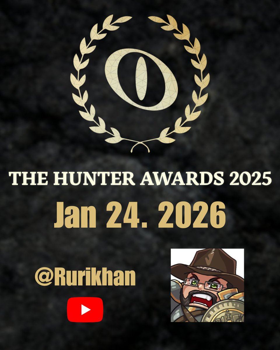 That officially wraps up this year’s Hunter Awards lineup!

Mark your calendars 🗓️

The Hunter Awards 2026 will take place on January 24, 2026 at 11:00 AM PST, live on <a href="/Rurikhan/">Rurikhan</a>’s channel!

Other notable time zones:
• 2:00 PM EST
• 8:00 PM CET
• 4:00 AM JST