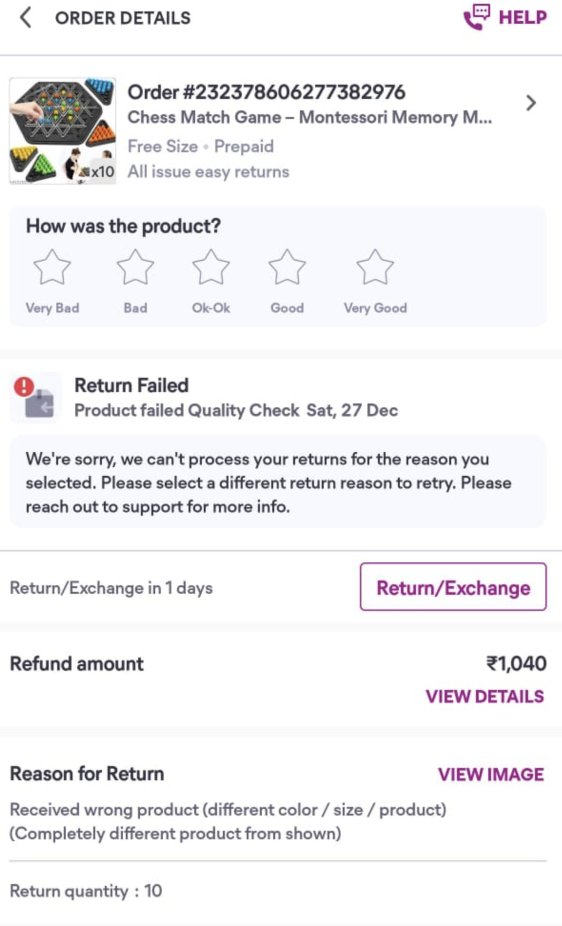 Chandani221's tweet photo. Extremely disappointed with @Meesho_Official @meesho_support .

I received a WRONG ITEM, and despite raising the issue immediately with proper images, my return request was declined.

It’s been 7+ days now — no return, no refund, no resolution.

Need Refund Immediately!! https://t.co/1bU9NHmoMK