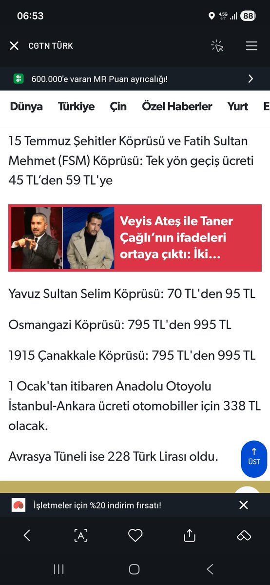 Aagari ucrete %27 yollara enaz %31 aradaki %4 yine bize kaçtı