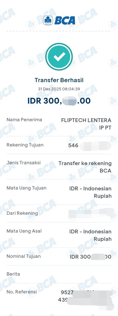 miselaxi's tweet photo. @flip_id min aku ini td transaksi pake flip. mau tf ke rek bni dari rek bca. tapi lg gak fokus harusnya 500 rb tp aku tf 300 rb. 3 kode dibelakang nya bener. ini gmn ya min solusinya? makasiii. https://t.co/bw12DkY1NJ