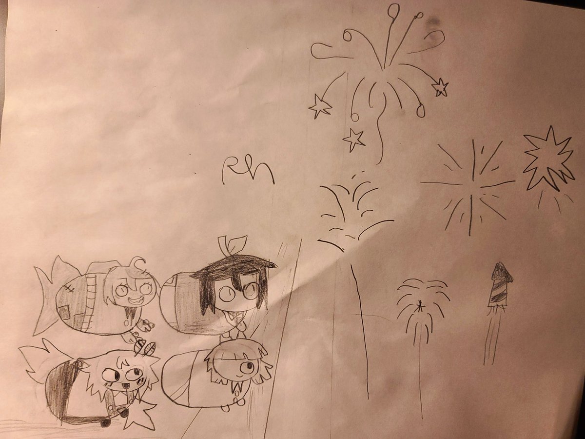 roniscoolguy's tweet photo. Paper December: Day 30 - New Years Day!

The loaves are enjoying the view of the fireworks!

#PaperDecember #FPE #fundamentalpapereducation #fundamentalpapereducationfanart #fpefanart #fpetwt #fpeloaf #abbiefpe #lanafpe #clairefpe #engelfpe https://t.co/bED2q8Dr95