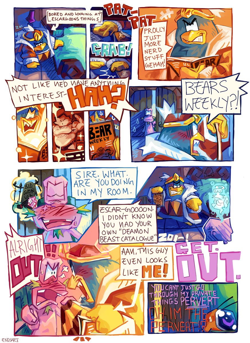 EndsArt's tweet image. cw suggestive jokes

in which dedede finds one of escargoons "encyclopedias"

#krbay