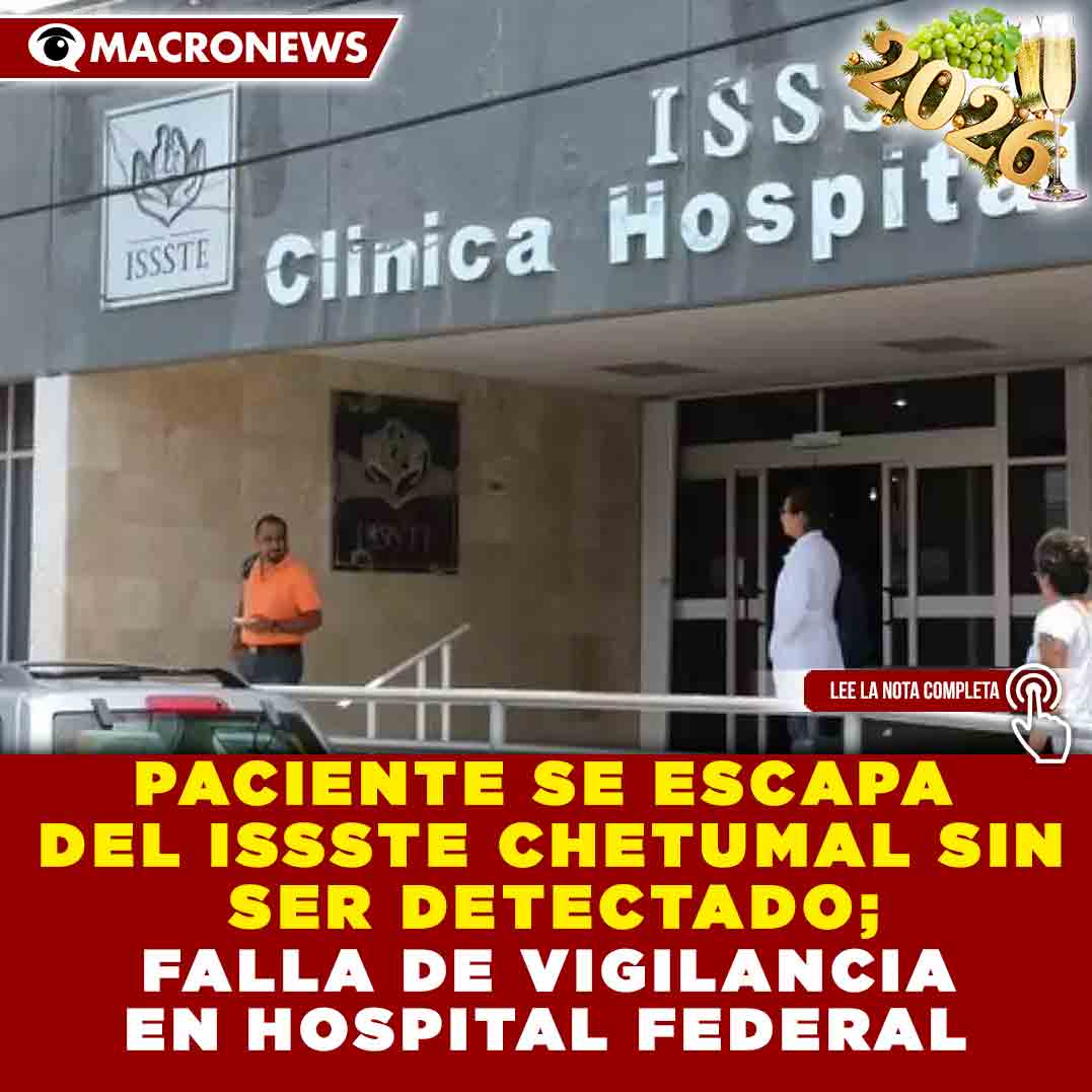😮🏥 paciente se escapa del issste chetumal sin que nadie lo note 🚨 genera  preocupación por fallas de vigilancia y protocolos de seguridad 🔍 #issste  #chetumal #salud #seguridadhospitalaria #macronews https://t.co/4W9tuXPnGA, image size:1077x1077