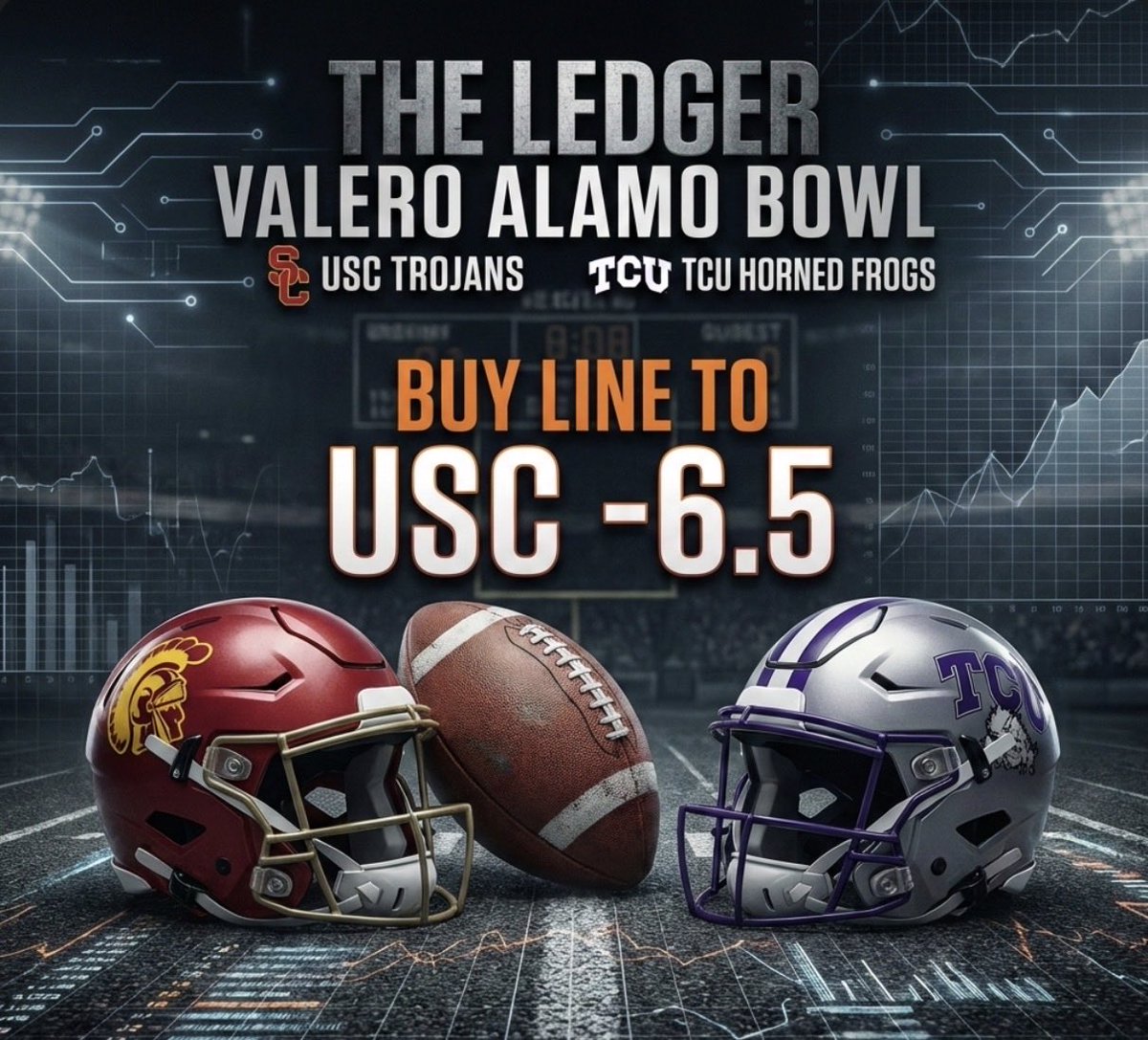 LedgerSportsBet's tweet photo. @uscfb @valeroalamobowl https://t.co/rP0iOcERV5