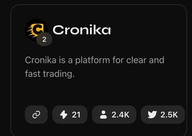 CronikaOfficial's tweet image. Yesss! 🎉 What a New Year’s gift - Cronika is now TOP 2 on @zealy_io  🚀

Huge thanks to everyone completing quests and supporting the community. One more step left - let’s push for TOP 1 💪

Join the sprint and climb with us: zealy.io/cw/cronika/que…