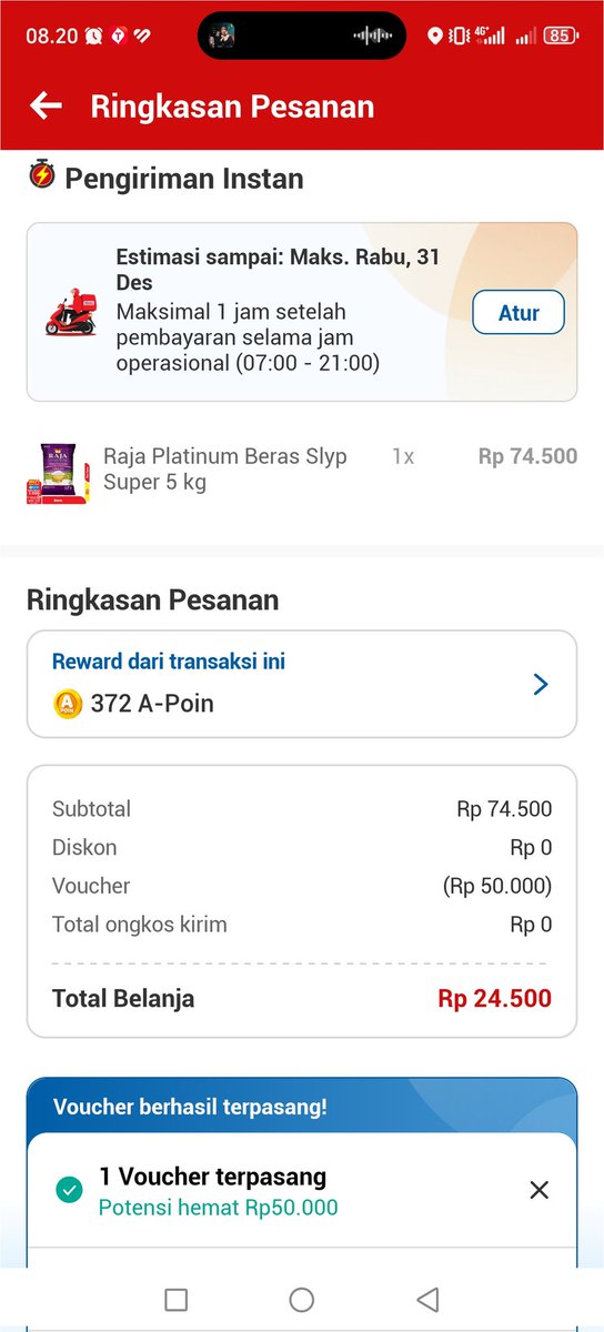 endarizky's tweet photo. pas beras habis pengen beli, eh dapet voucher dari BCA, makasi @BankBCA https://t.co/5Fix6m1928