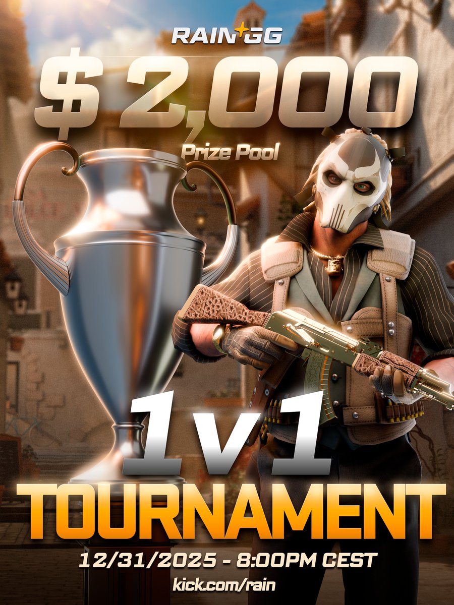 mmeluhdy's tweet image. RAIN.GG X DA BIG 4 CS2 Tournament

To end off a great 2025, we're hosting a 1v1 tournament!

Do you think you have what it takes to come out at top and win the grand prize of $2,000?

Be in chat (kick.com/rain) at 8PM CEST to have a chance of getting…