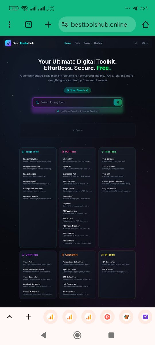 naderd411's tweet image. #Making_money_online  #for_free lifetime #tools for example a #tool to create the Generator  #QR code or conversion tools #bdf Or tools for cutting, compressing, and converting #image formats, or a #texteditor, as well as encryption and advanced #password besttoolshub.online