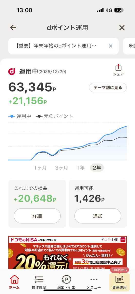 有馬記念当たってポイント運用も利確したからコレで安心して年が越せます！

それでは皆様良いお年を👋