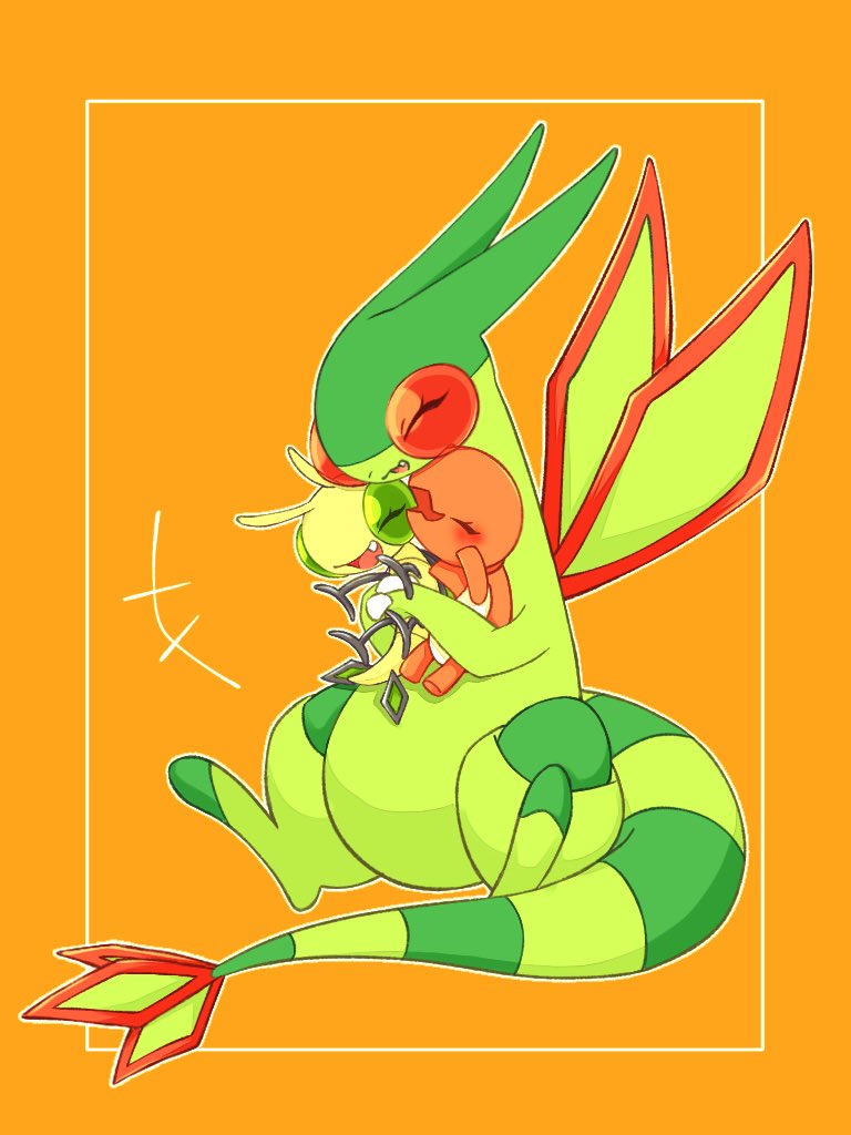 #今年も残りわずかなので今年一番伸びた絵を貼る

「「「大好き！」」」なフライゴン一家でした🥹